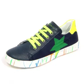 H3768 sneaker bimbo boy NATURINO kids perforated leather/textile shoes blue